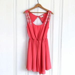 • Pins and Needles • Beaded Dress • Coral •